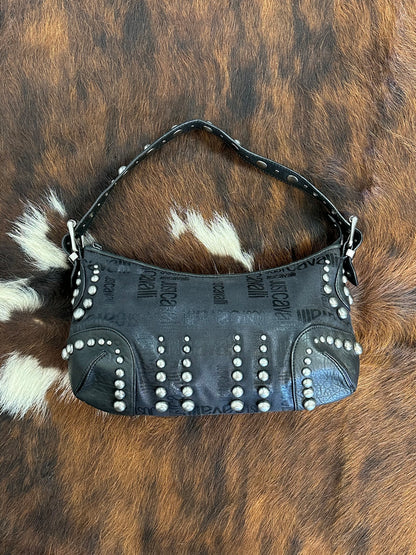 JUST CAVALLI - Borsa hobo a spalla nera borchiata Y2K