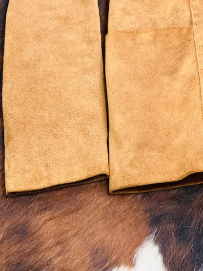 Giacca in pelle scamosciata cammello
