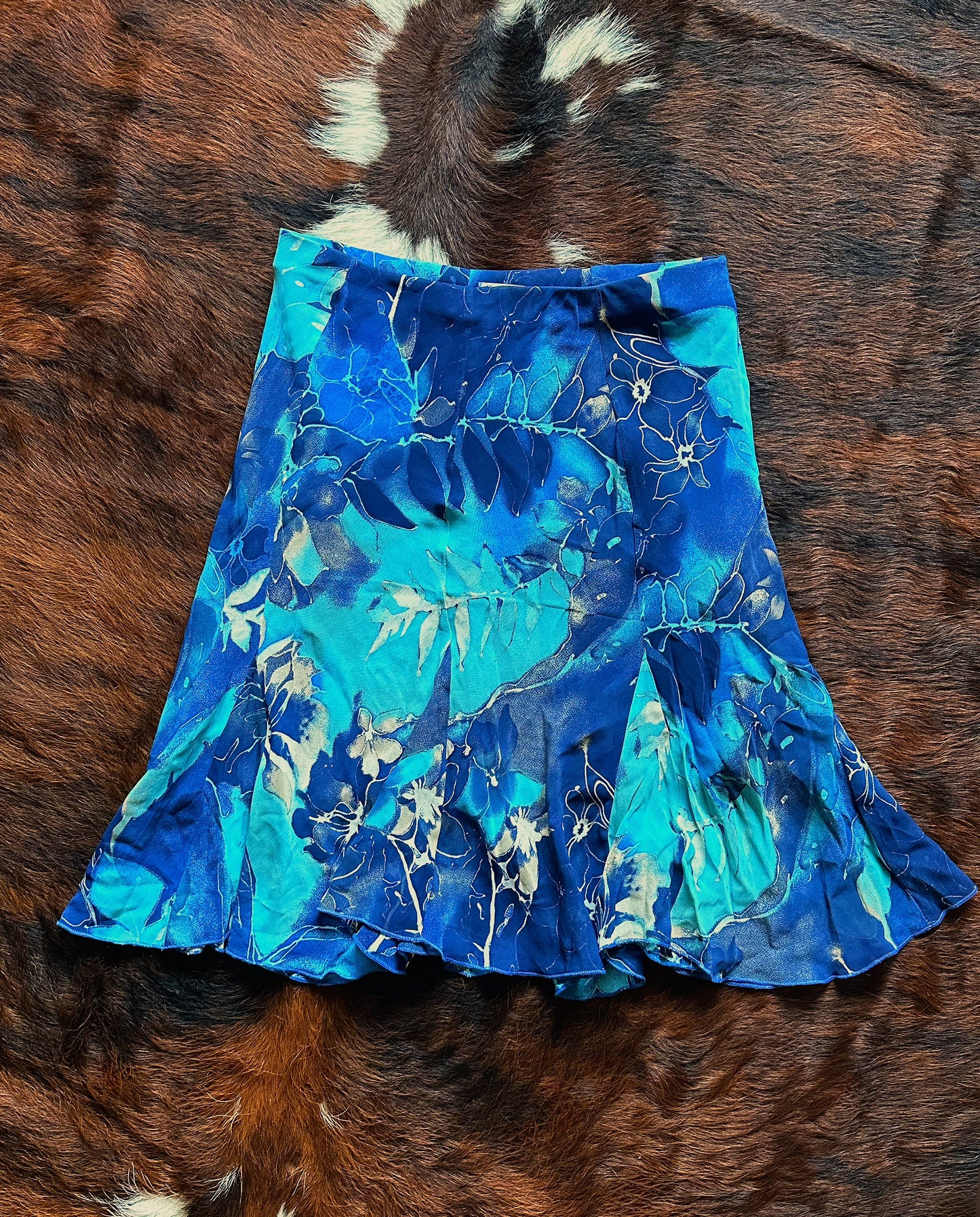 Gonna Vintage Made in Italy Blu Floreale