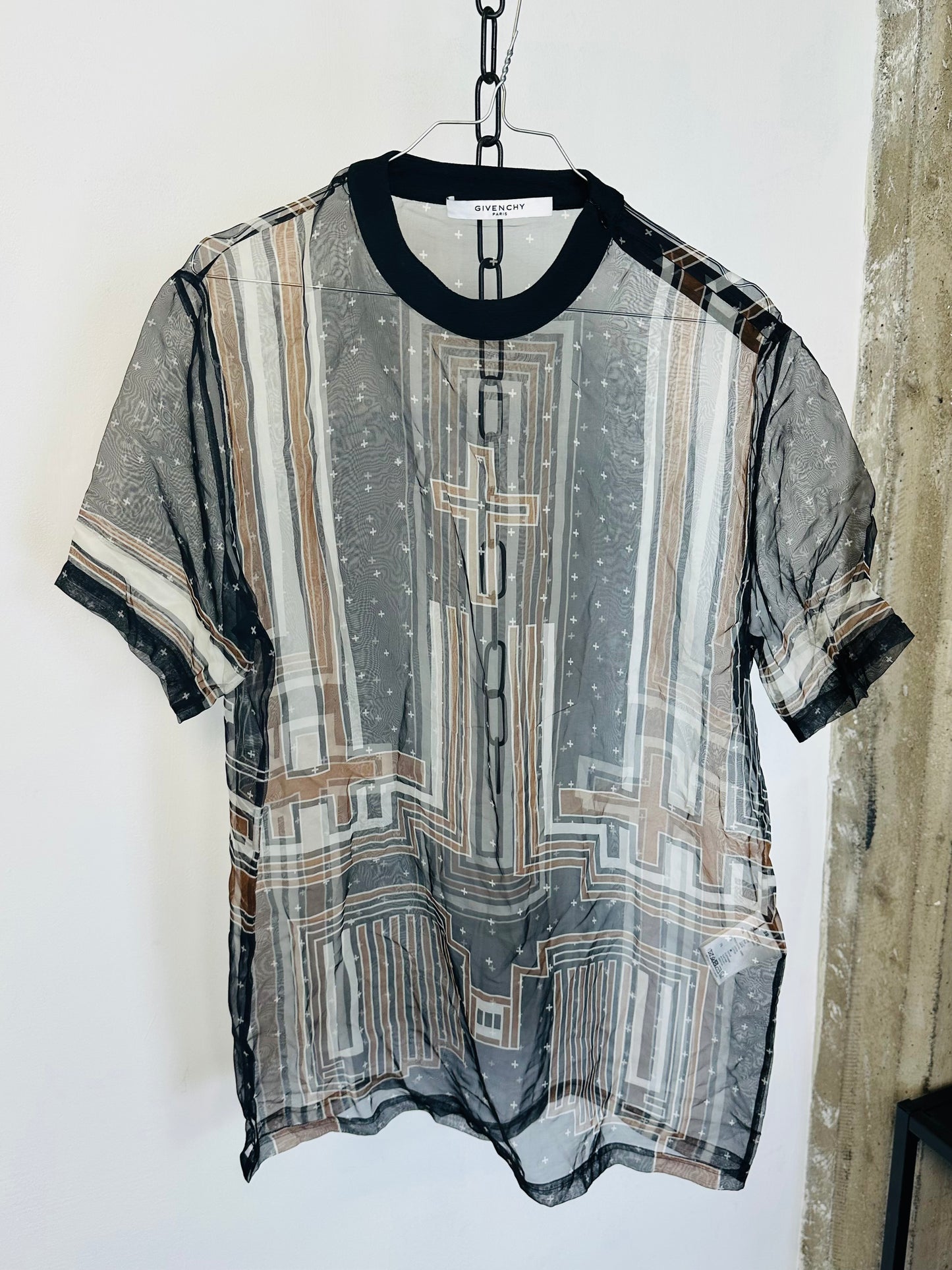 GIVENCHY - T-Shirt trasparente in seta