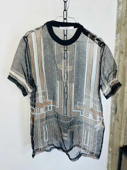 GIVENCHY - T-Shirt trasparente in seta