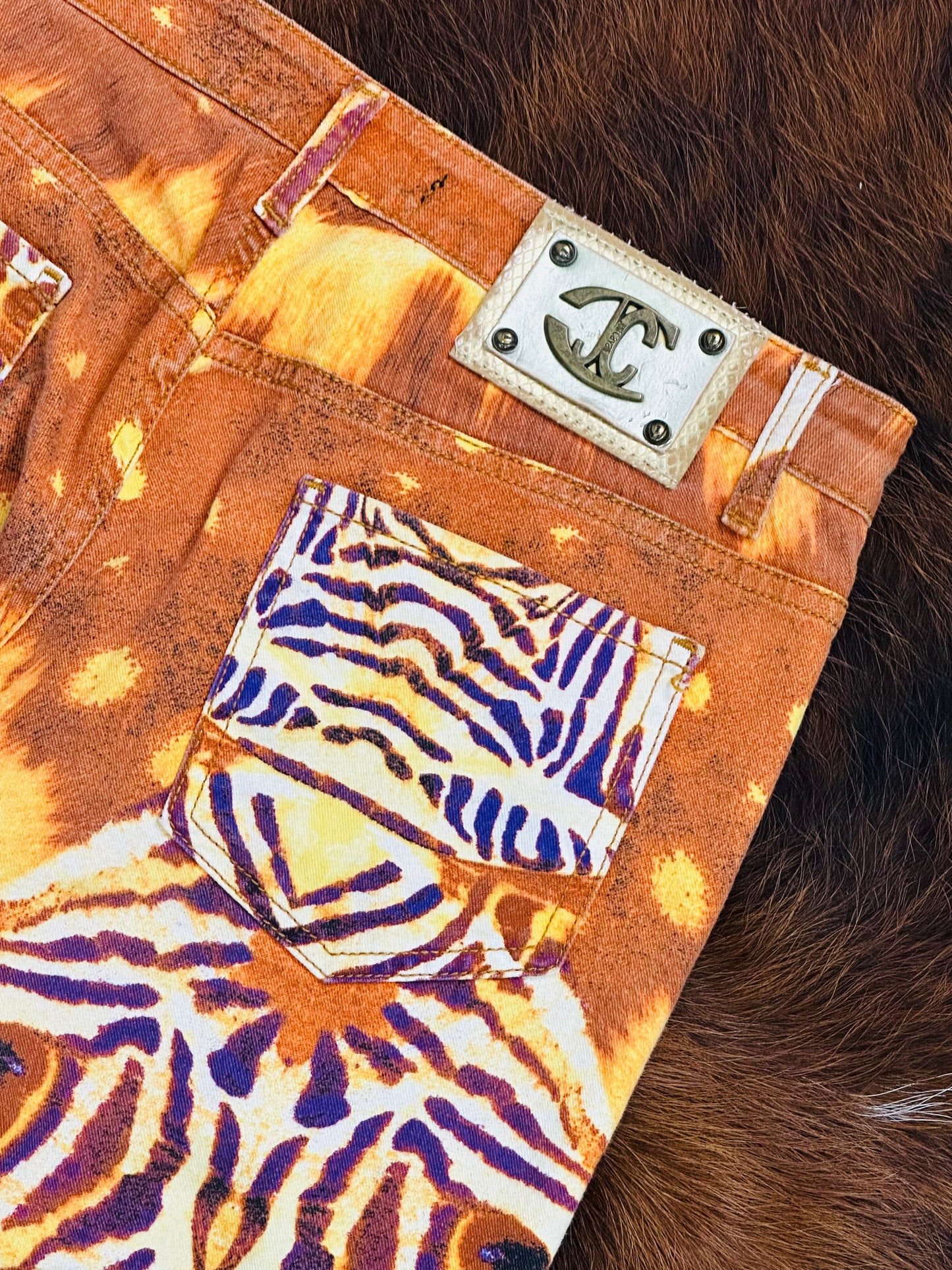 JUST CAVALLI - Pantaloni Animalier Psichedelico 🦓Archivio Anni 2000