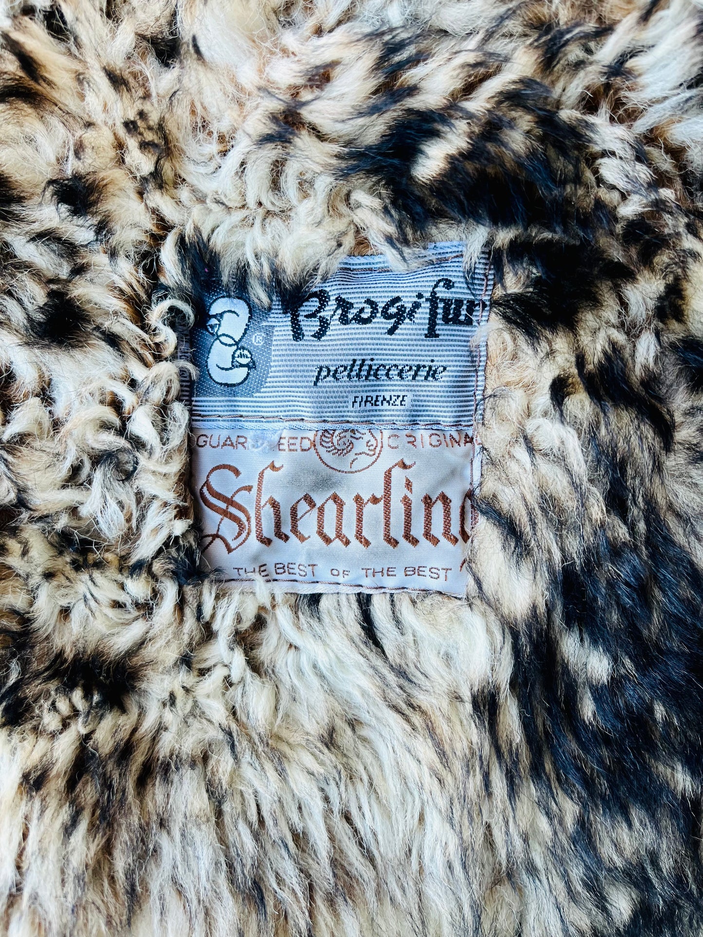 Montone original shearling beige marmorizzato