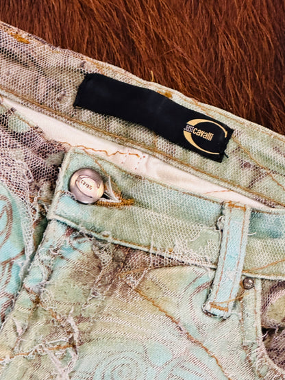 JUST CAVALLI - Pantaloni a zampa Edizione Artistica Floreale