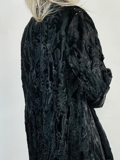 Cappotto Vintage in Astrakan Nero