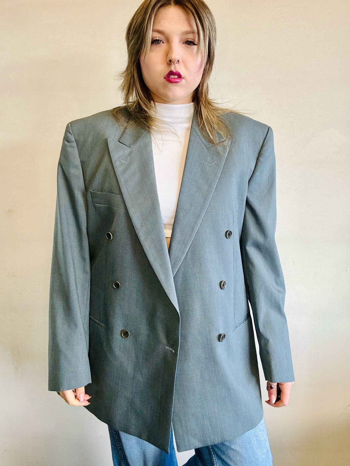 Blazer doppio petto in pura lana vergine