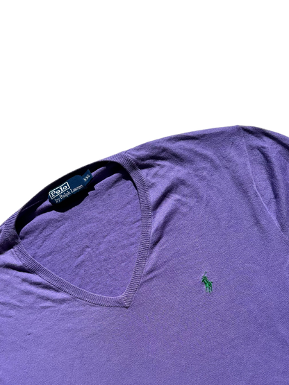 POLO RALPH LAUREN - Pullover lilla maglia rasata