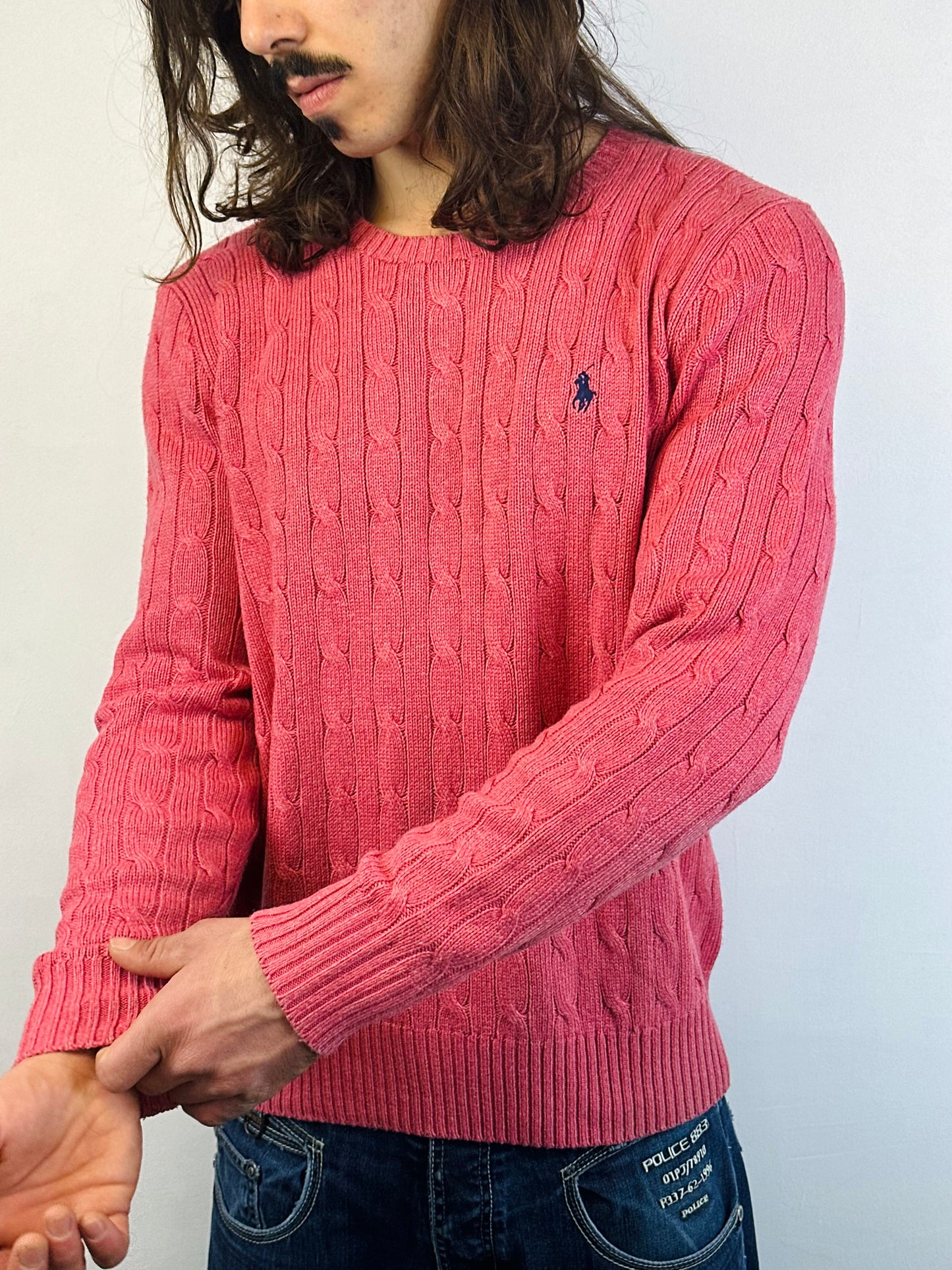 POLO RALPH LAUREN - Pullover rosa fragola 🍓 con trecce