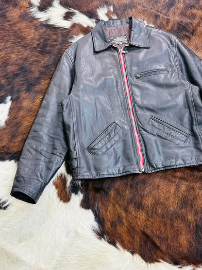 Giacca di Pelle Vintage Stile Biker - Anni ‘60/‘70