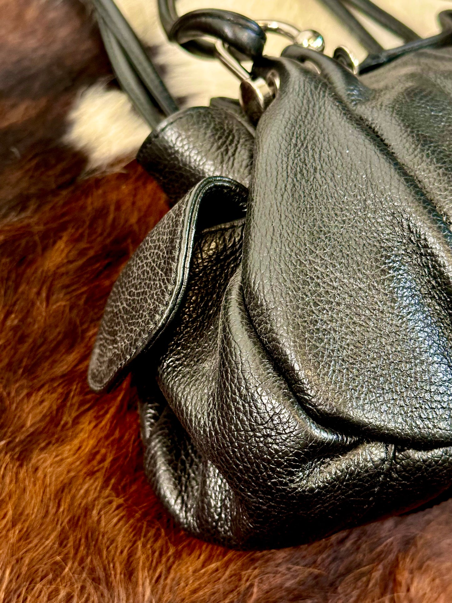 Borsa Shopper in pelle martellata
