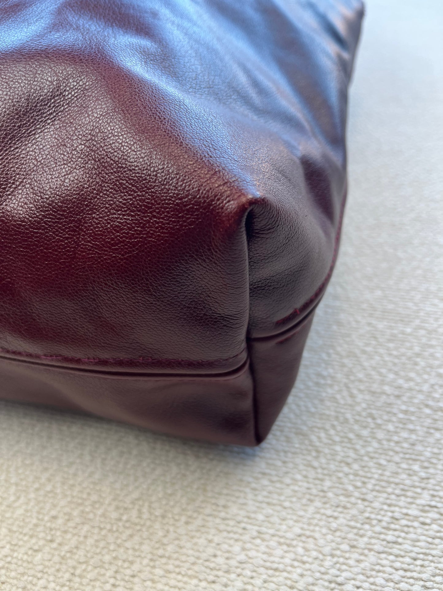 Borsa a spalla vera pelle Borgogna 🍒