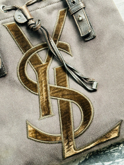 YVES SAINT LAURENT - Borsa a spalla in tela