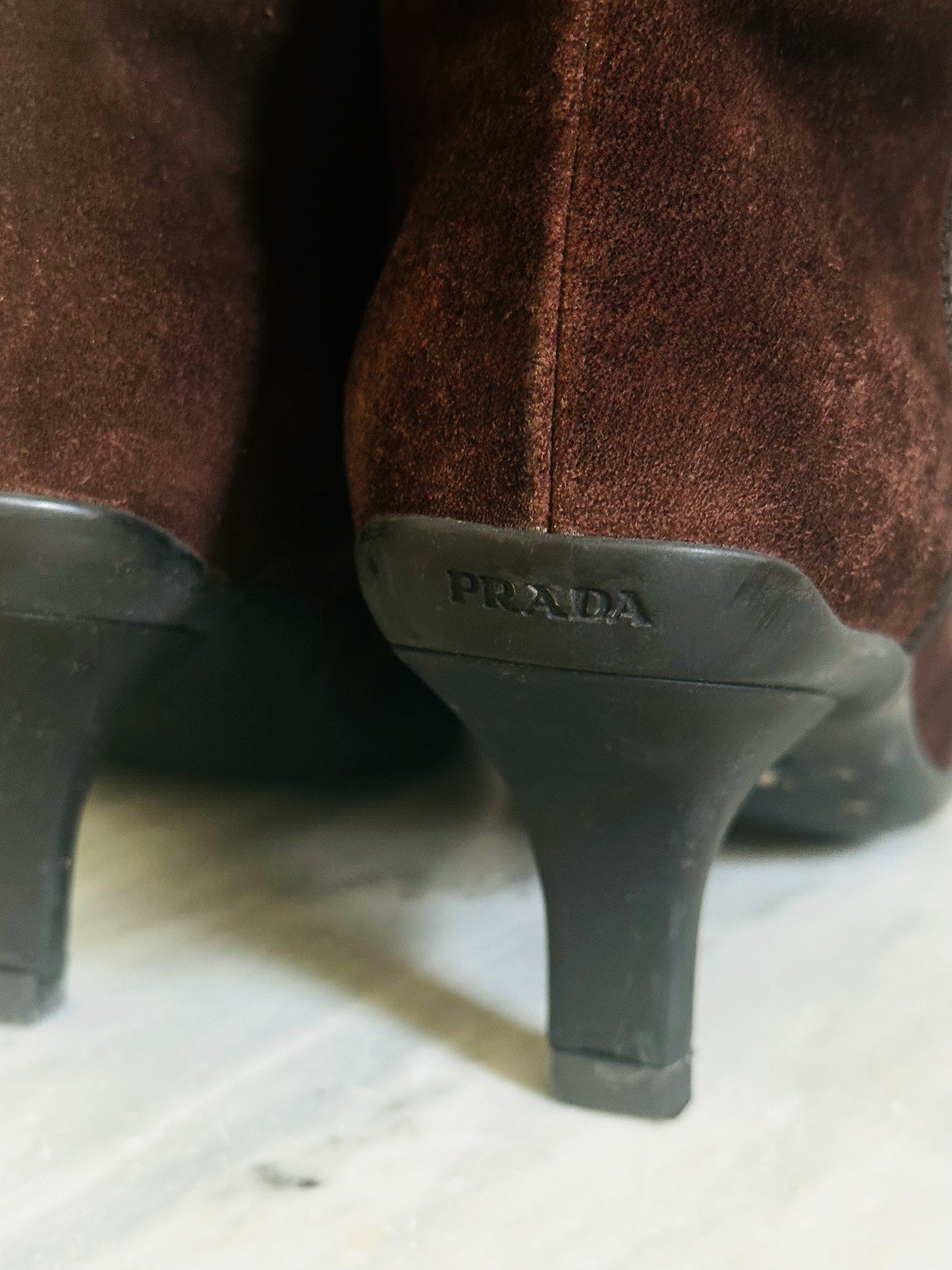PRADA - Stivali al Ginocchio in Camoscio | Tg 36