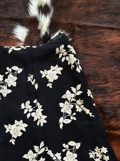 Gonna lunga vintage Made in Italy in 100% viscosa con stampa floreale
