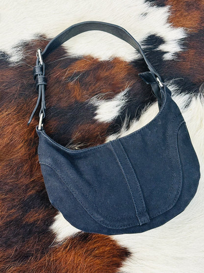 Borsa a Spalla in Denim Nero – Mini Hobo Vintage Y2K