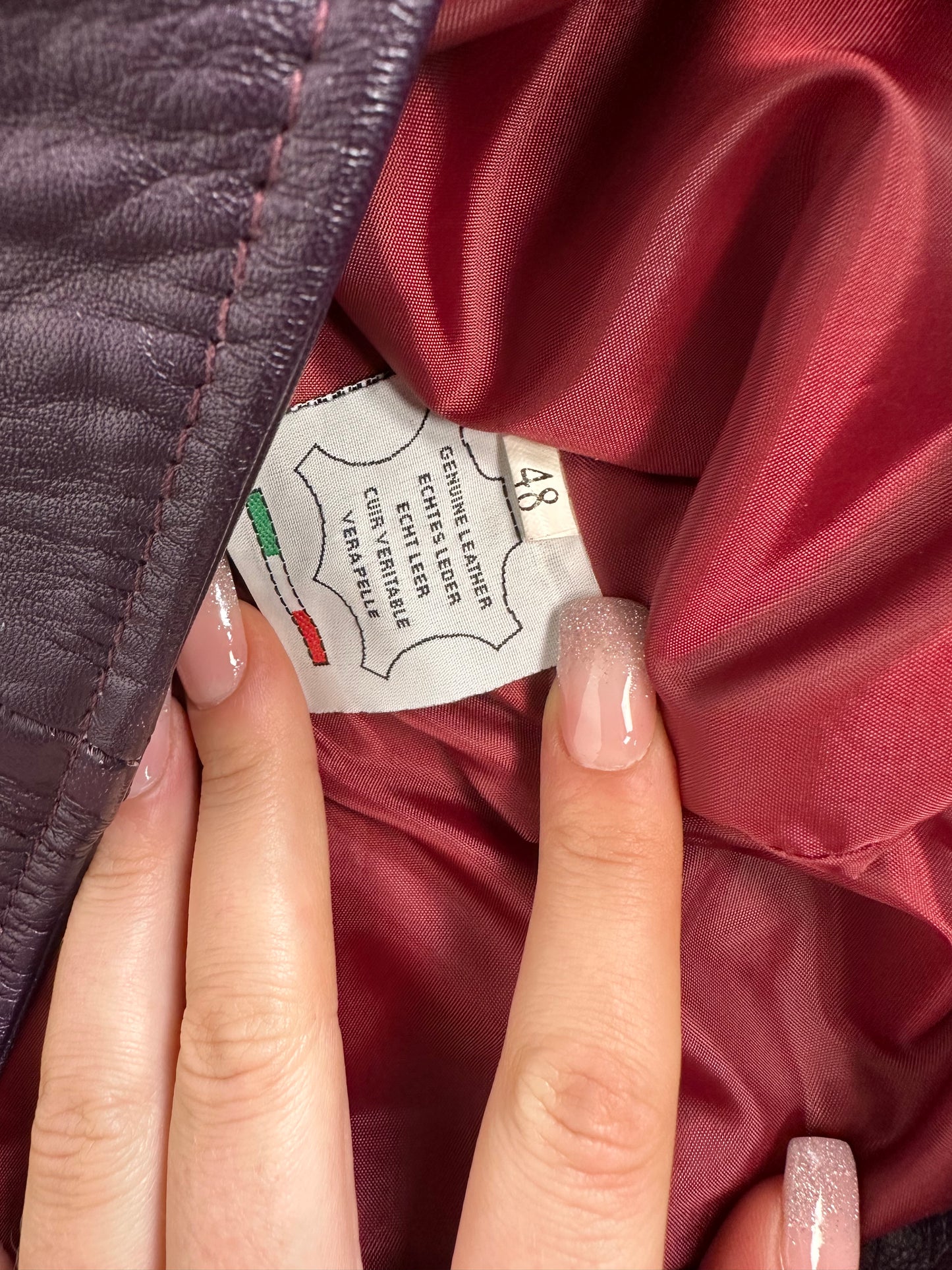 Giacca di pelle viola