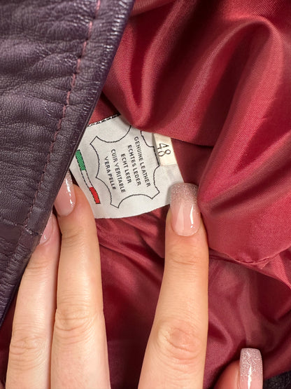 Giacca di pelle viola