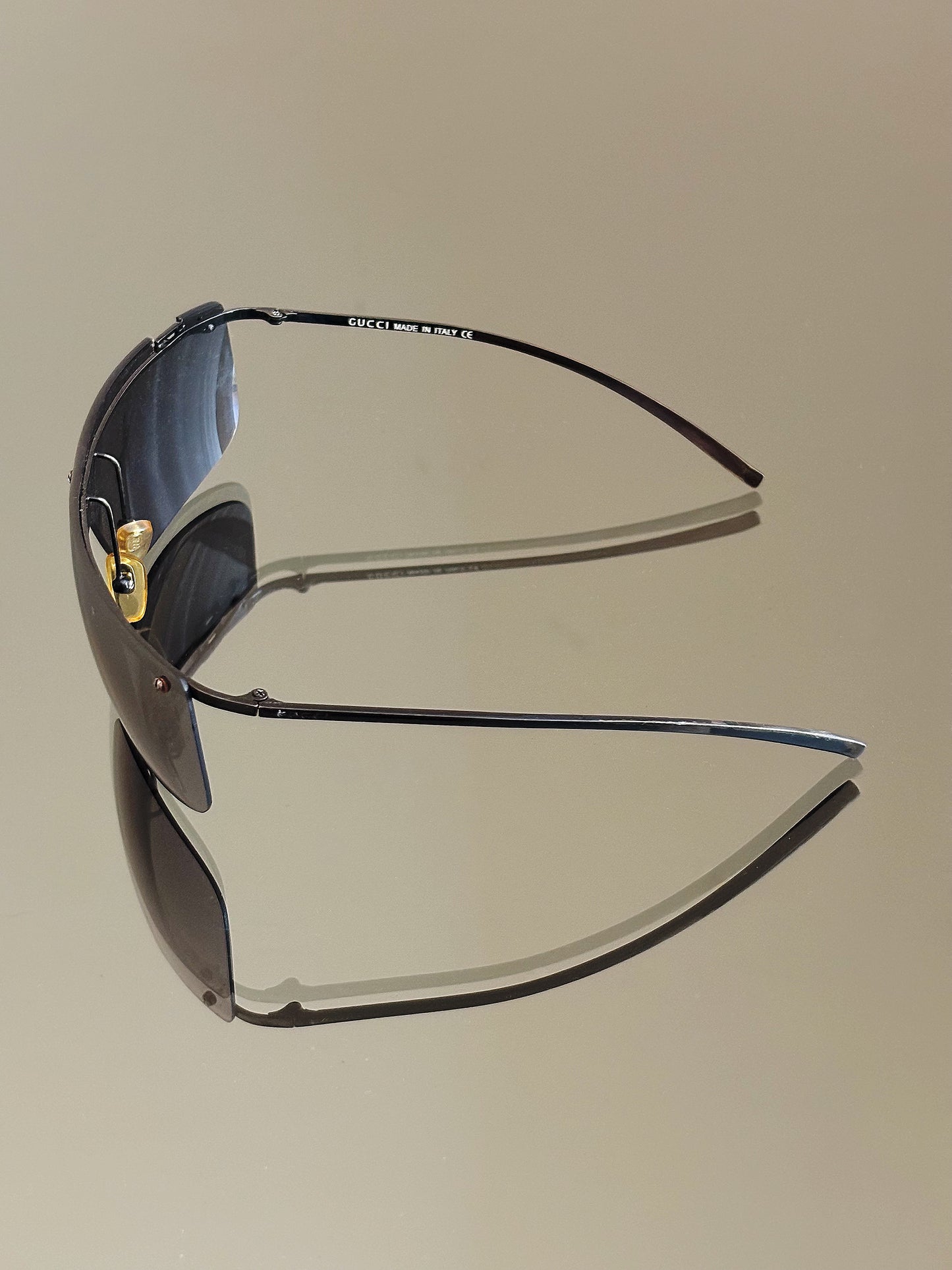 GUCCI - Occhiali da sole vintage GG45 – Rimless Shield Mask Y2K Made in Italy