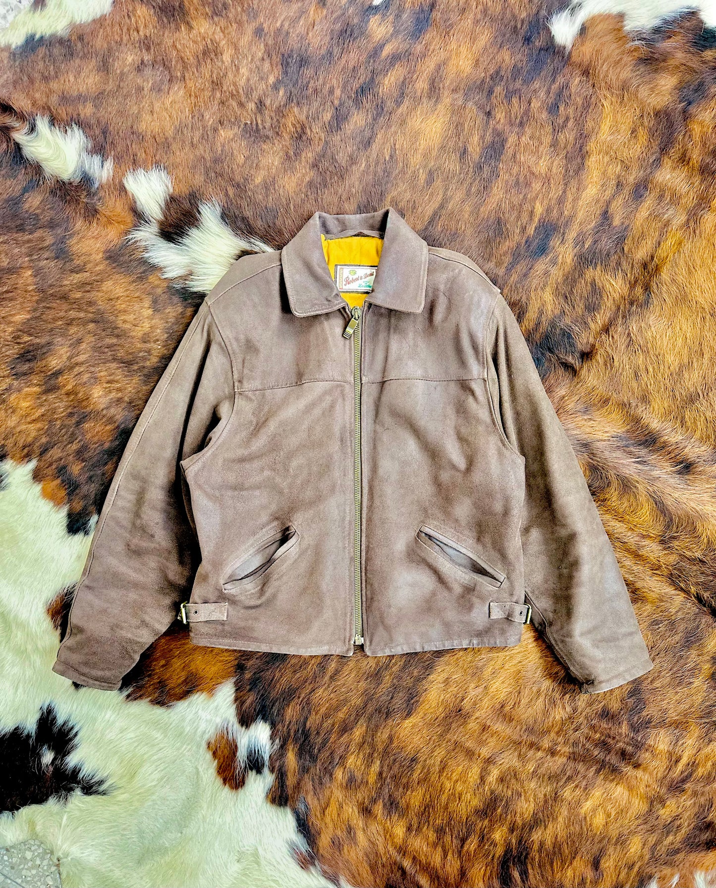 Giacca di pelle marrone Classic fit