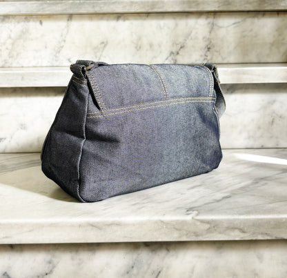 SISLEY - Vintage Y2K Denim Baguette Bag – 2000s Shoulder Bag