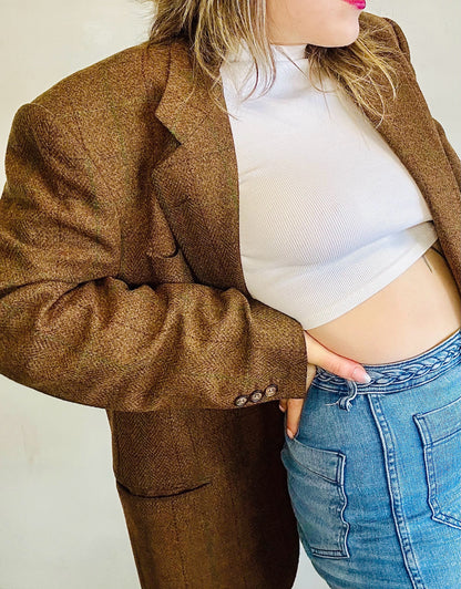 Blazer in pura lana Tartan