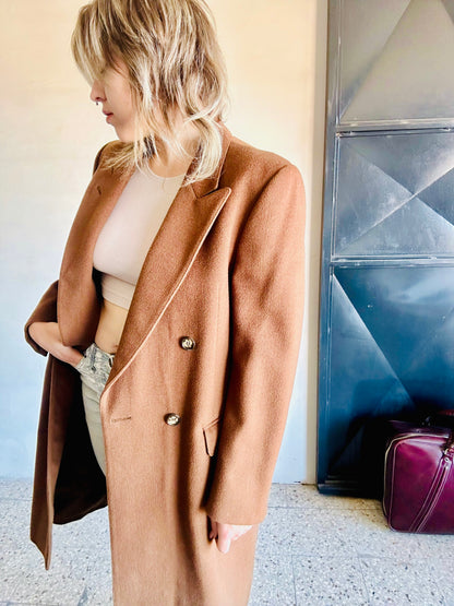 Cappotto lungo in lana doppiopetto