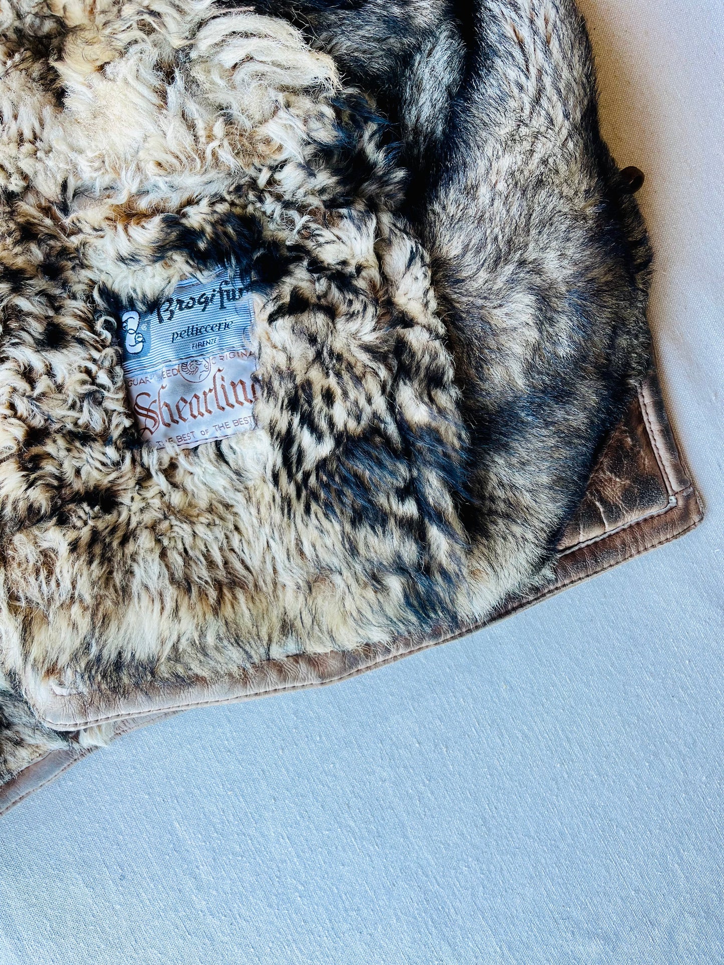 Montone original shearling beige marmorizzato