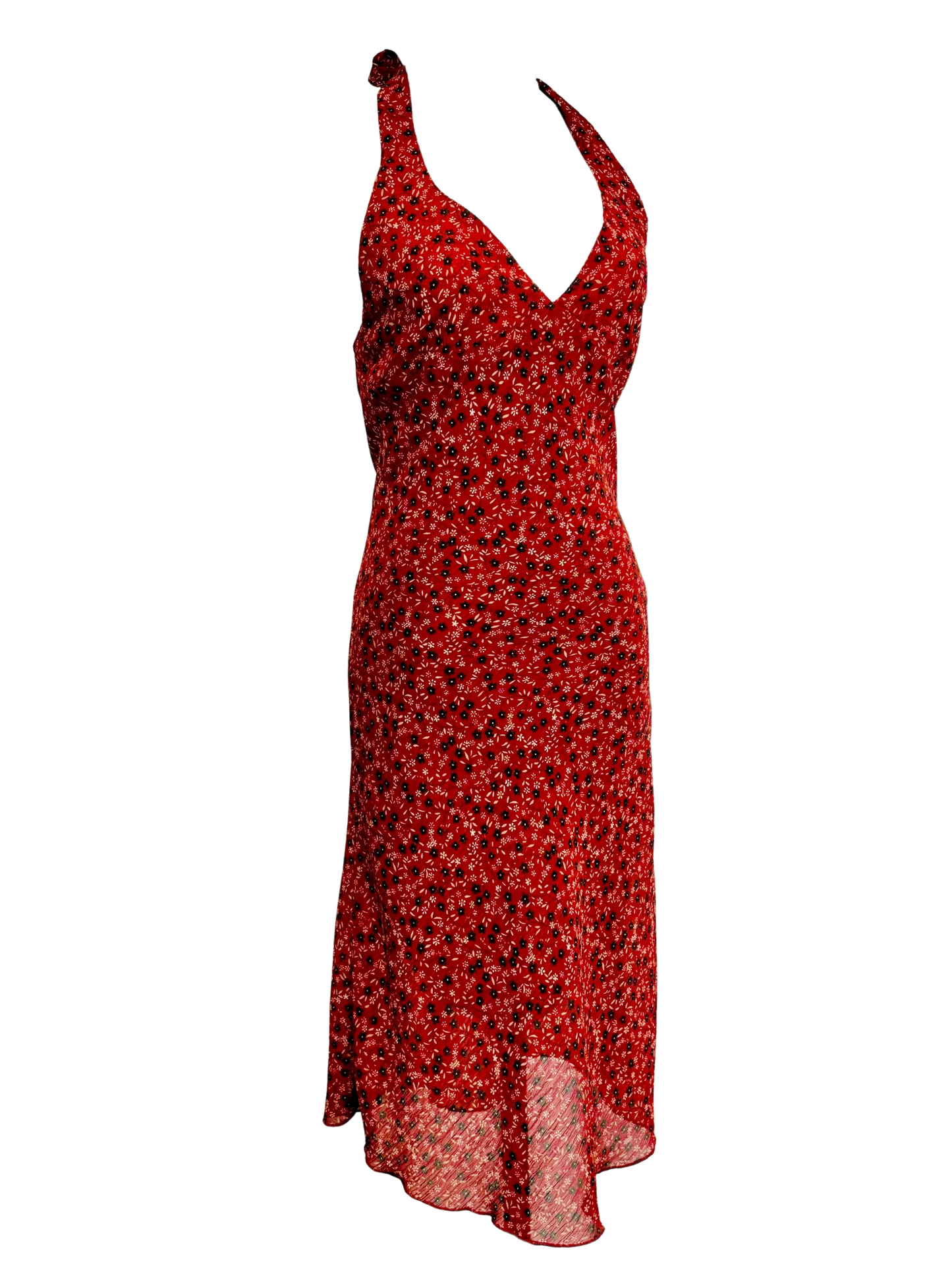 Y2k Long Dress , Vestito vintage a fiori con scollo all’americana