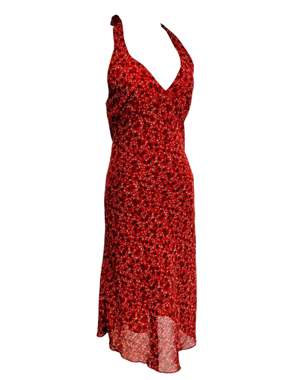 Y2k Long Dress , Vestito vintage a fiori con scollo all’americana