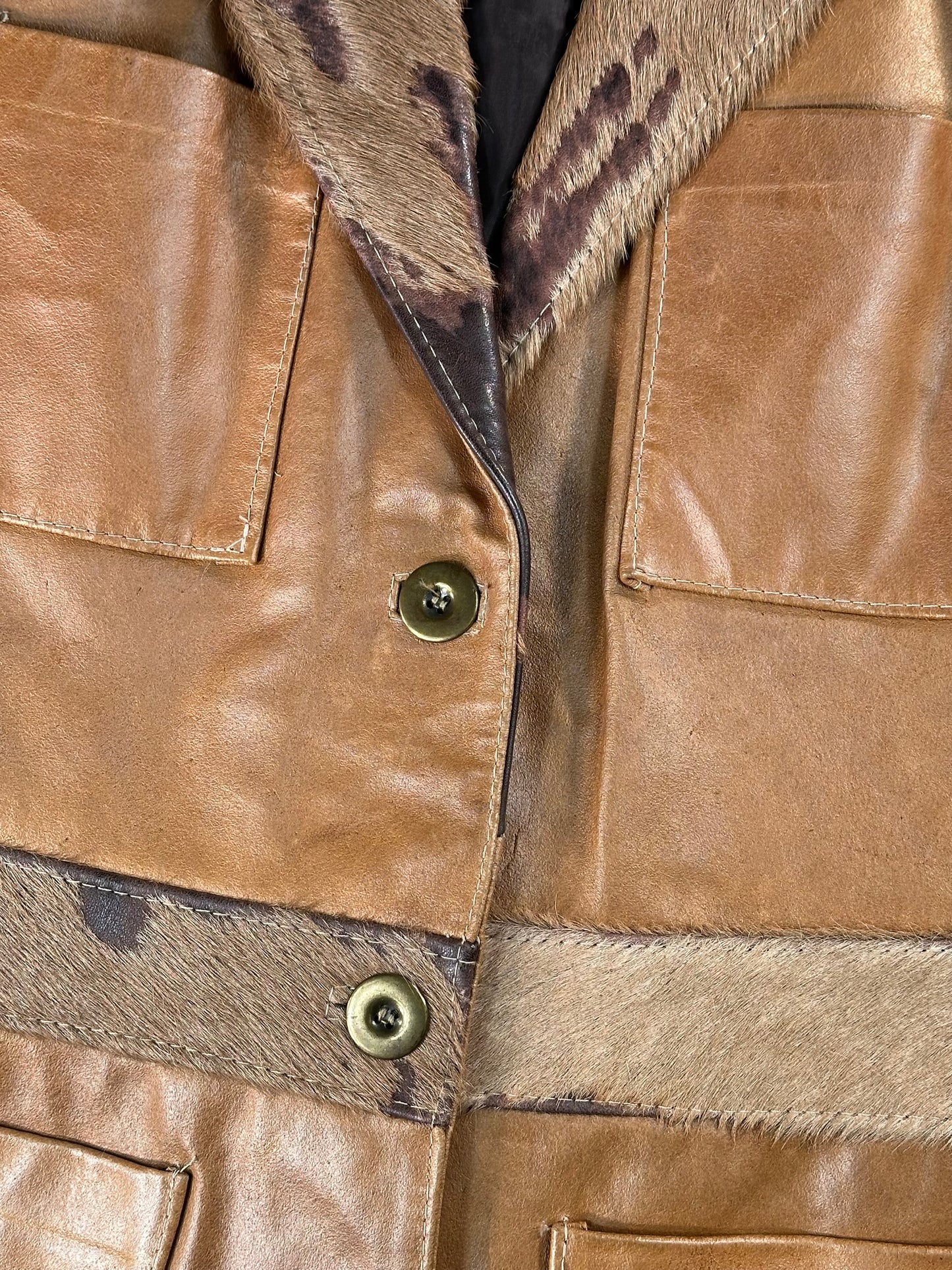 Giacca in pelle e cavallino