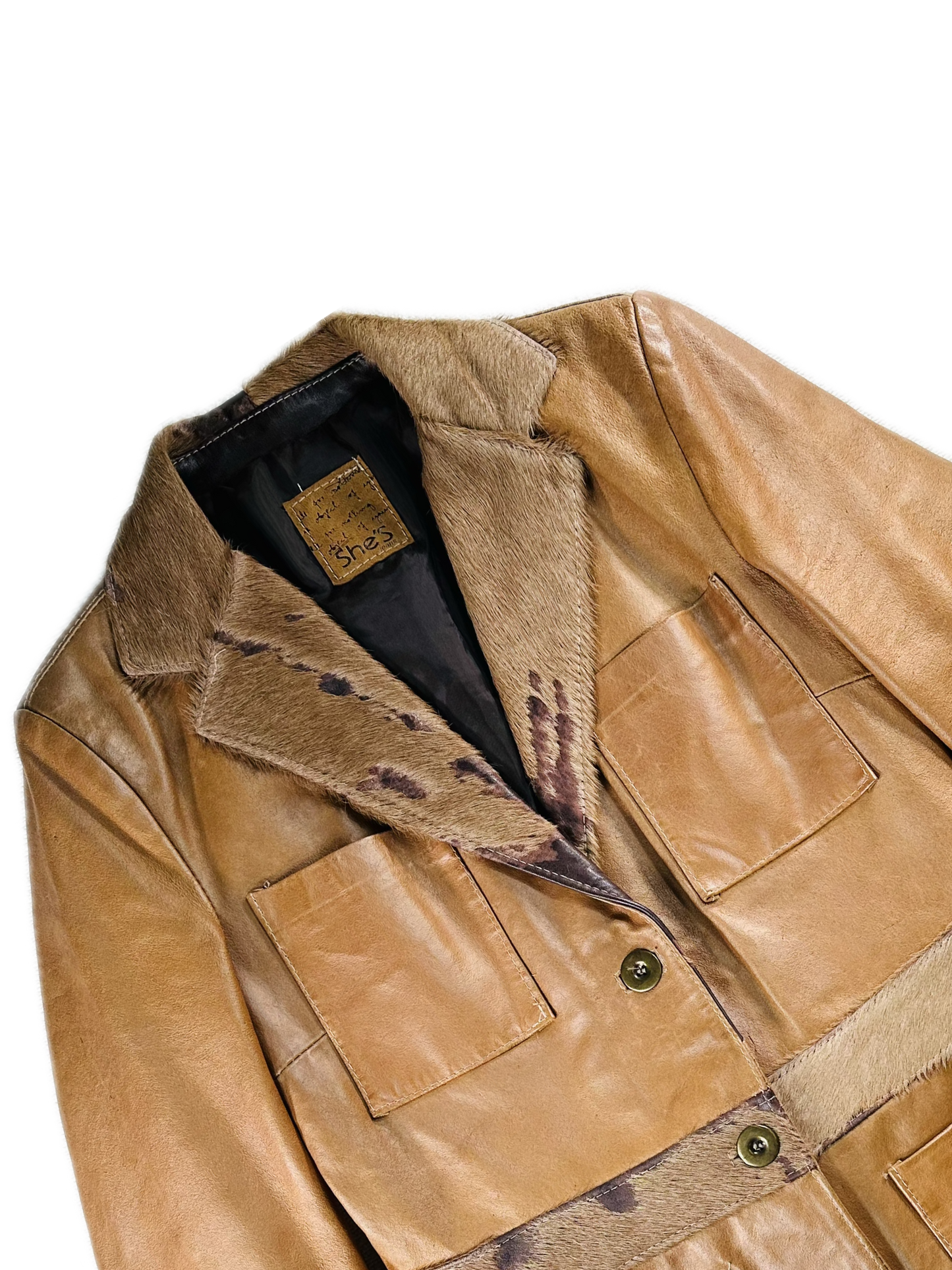 Giacca in pelle e cavallino