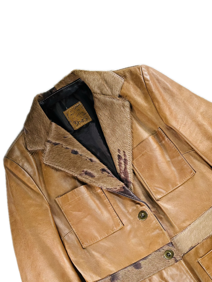 Giacca in pelle e cavallino