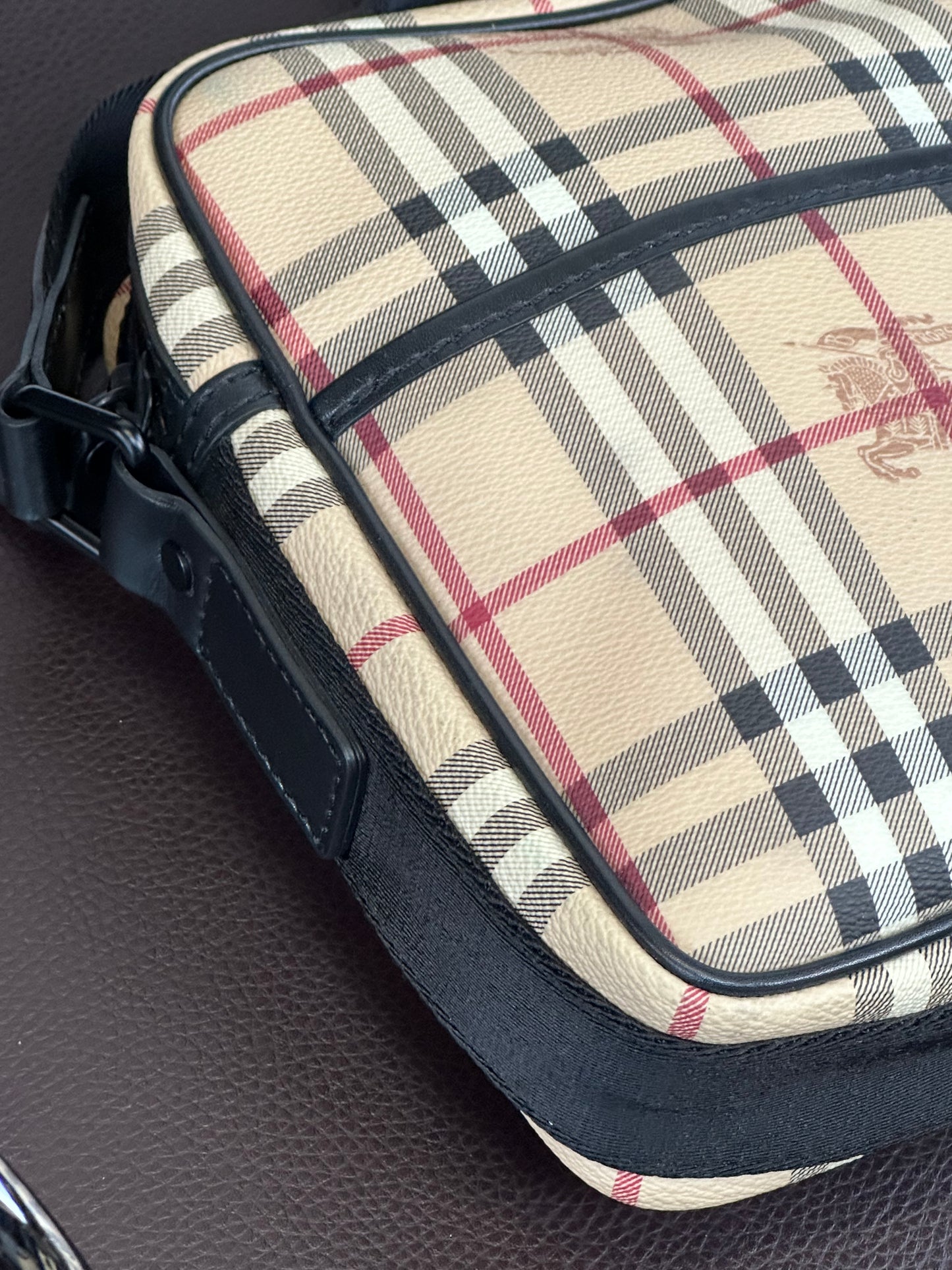 BURBERRY - Borsa Check Vintage Messenger | Canvas Beige e Nero