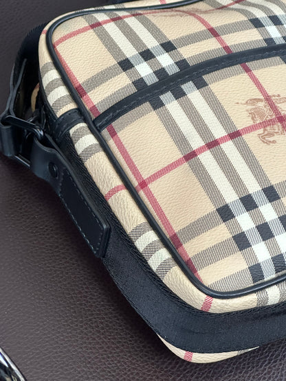 BURBERRY - Borsa Check Vintage Messenger | Canvas Beige e Nero