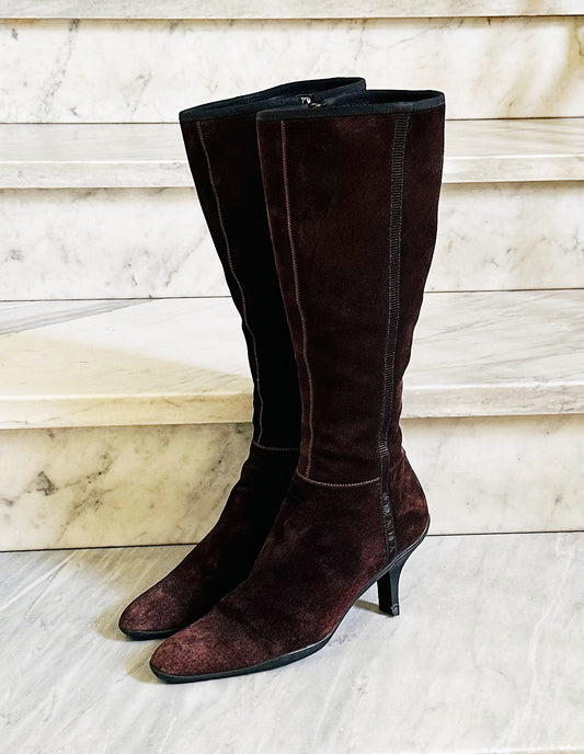 PRADA - Stivali al Ginocchio in Camoscio | Tg 36
