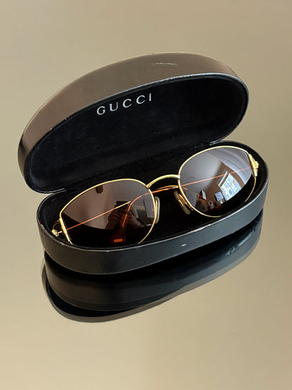 GUCCI - Occhiali da sole vintage GG 2800/S dorati con lenti marroni e dettagli tartarugati