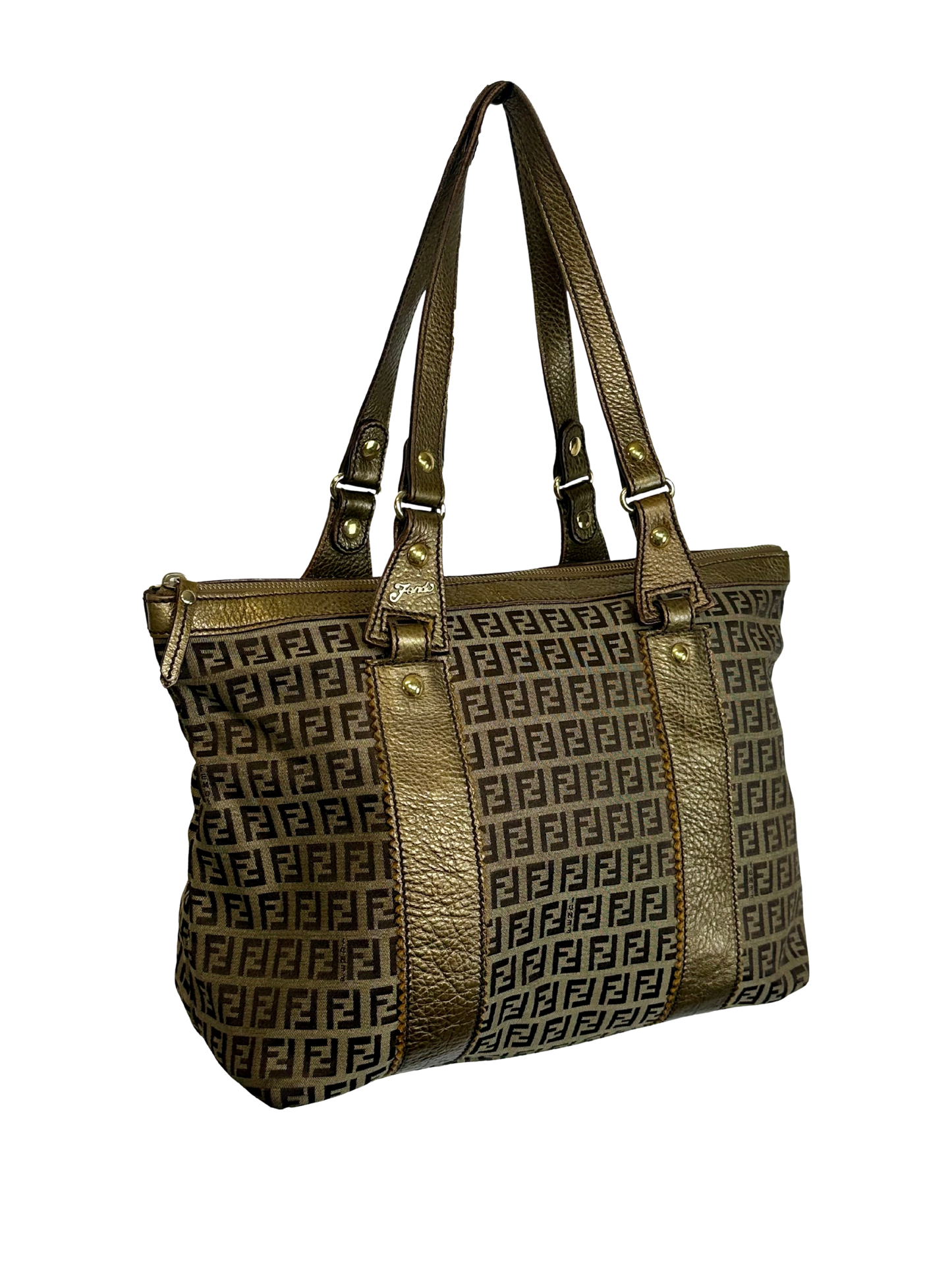 FENDI - Shopper Zucca Canvas & Leather