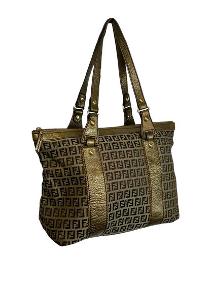 FENDI - Shopper Zucca Canvas & Leather