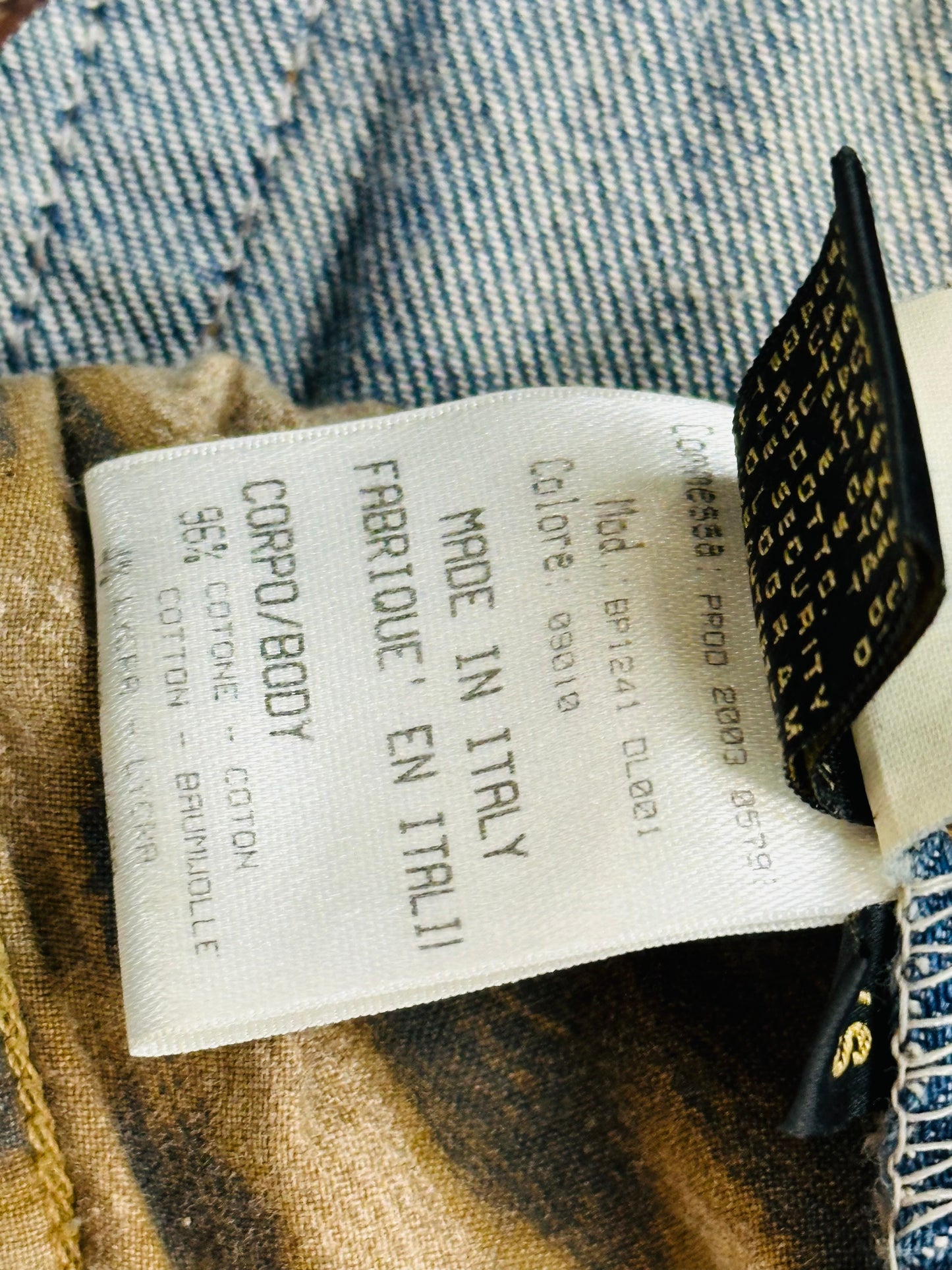 ￼ROBERTO CAVALLI - Jeans Western Revival in Denim e Pelle con Frange