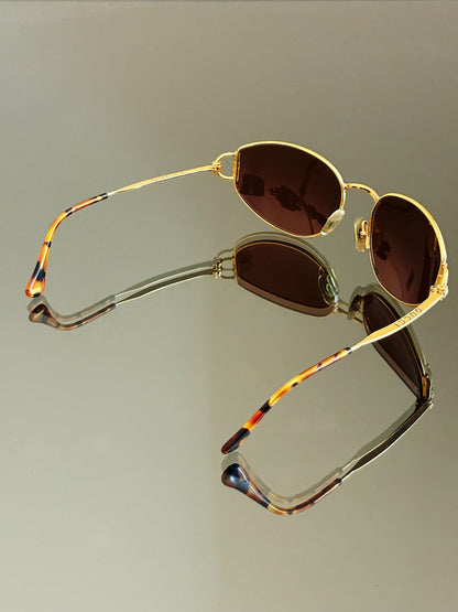 GUCCI - Occhiali da sole vintage GG 2800/S dorati con lenti marroni e dettagli tartarugati