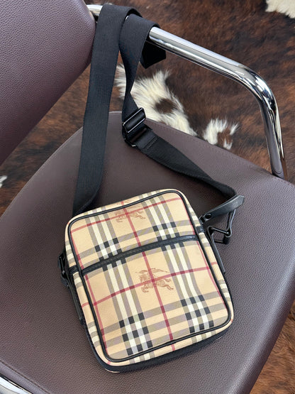 BURBERRY - Borsa Check Vintage Messenger | Canvas Beige e Nero