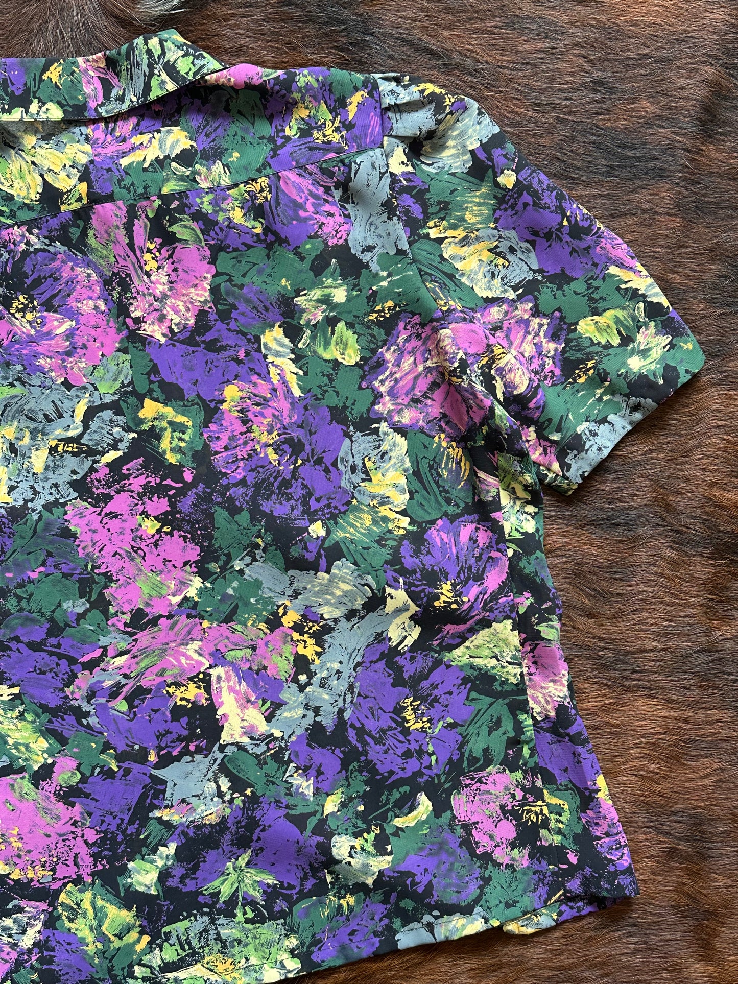 Completo vintage floreale anni ’80/’90 – camicia cropped + gonna plissé