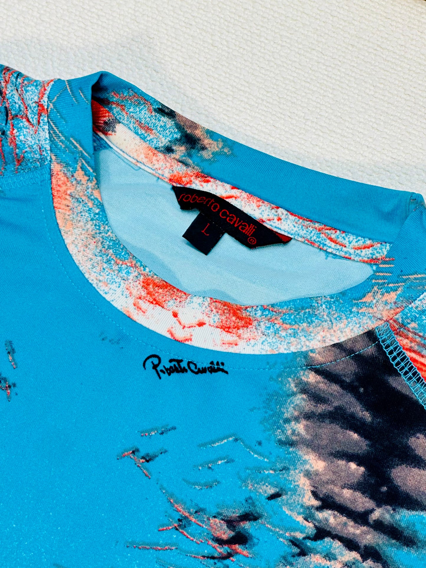 ROBERTO CAVALLI – T-shirt Adstract Animal Print | L