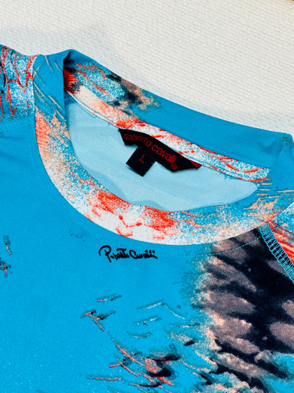 ROBERTO CAVALLI – T-shirt Adstract Animal Print | L