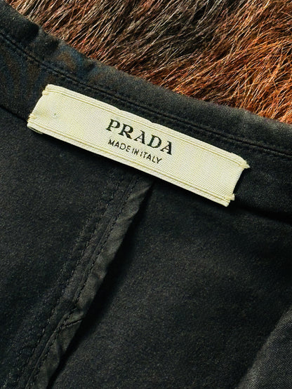 PRADA - Giacca Blazer Vintage Nera con Vita Strutturata