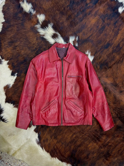 Giacca in pelle borgogna