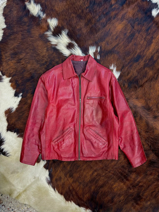 Giacca in pelle borgogna