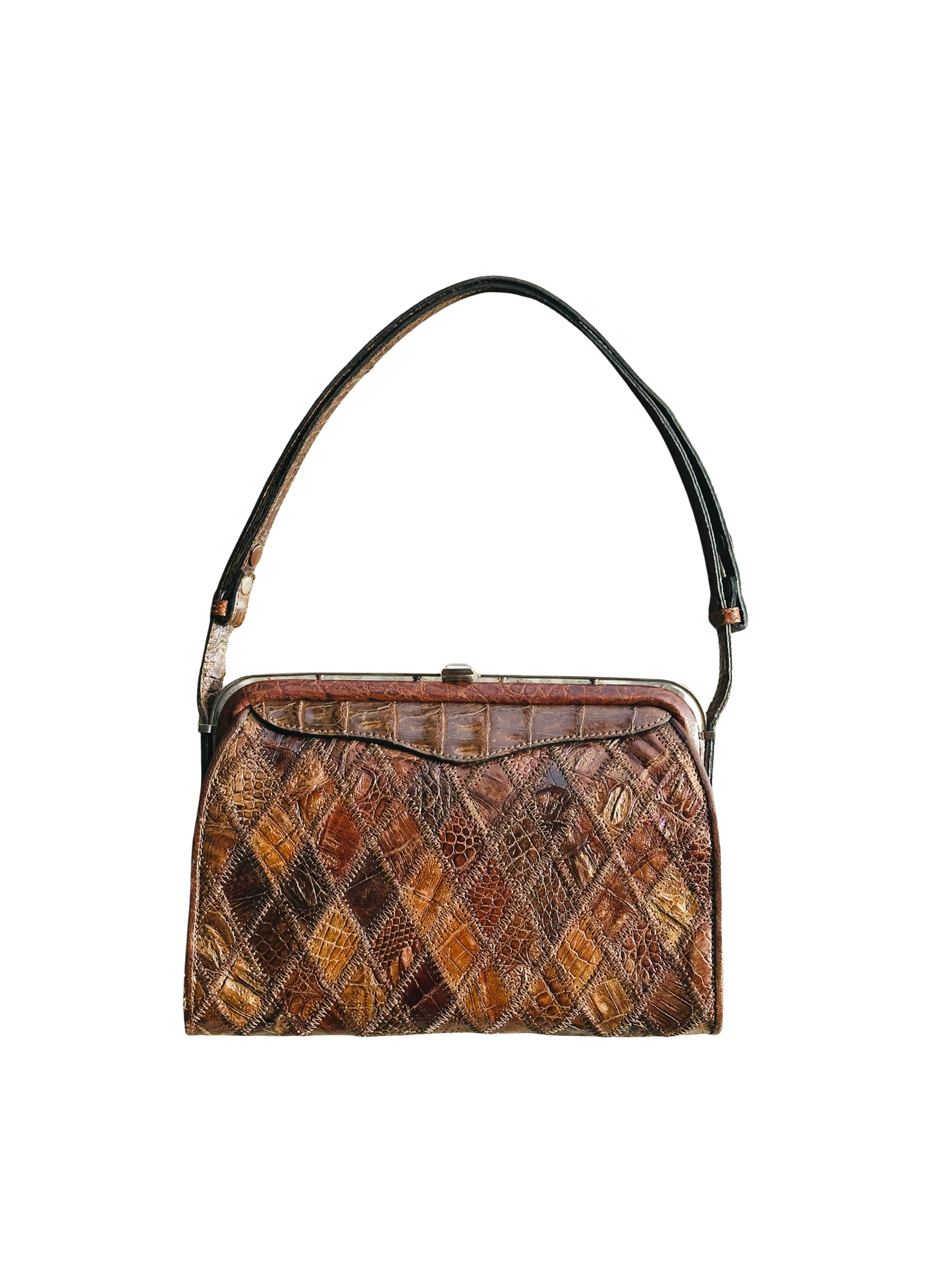 CLUTCH - Borsa Vintage Artigianale in Patchwork di Pelle Cocco