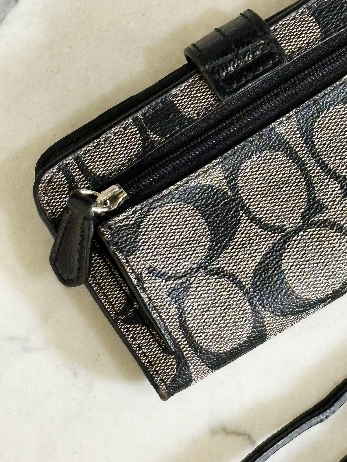 COACH - Signature Wallet Wristlet – Portafoglio Pochette da Polso Nero