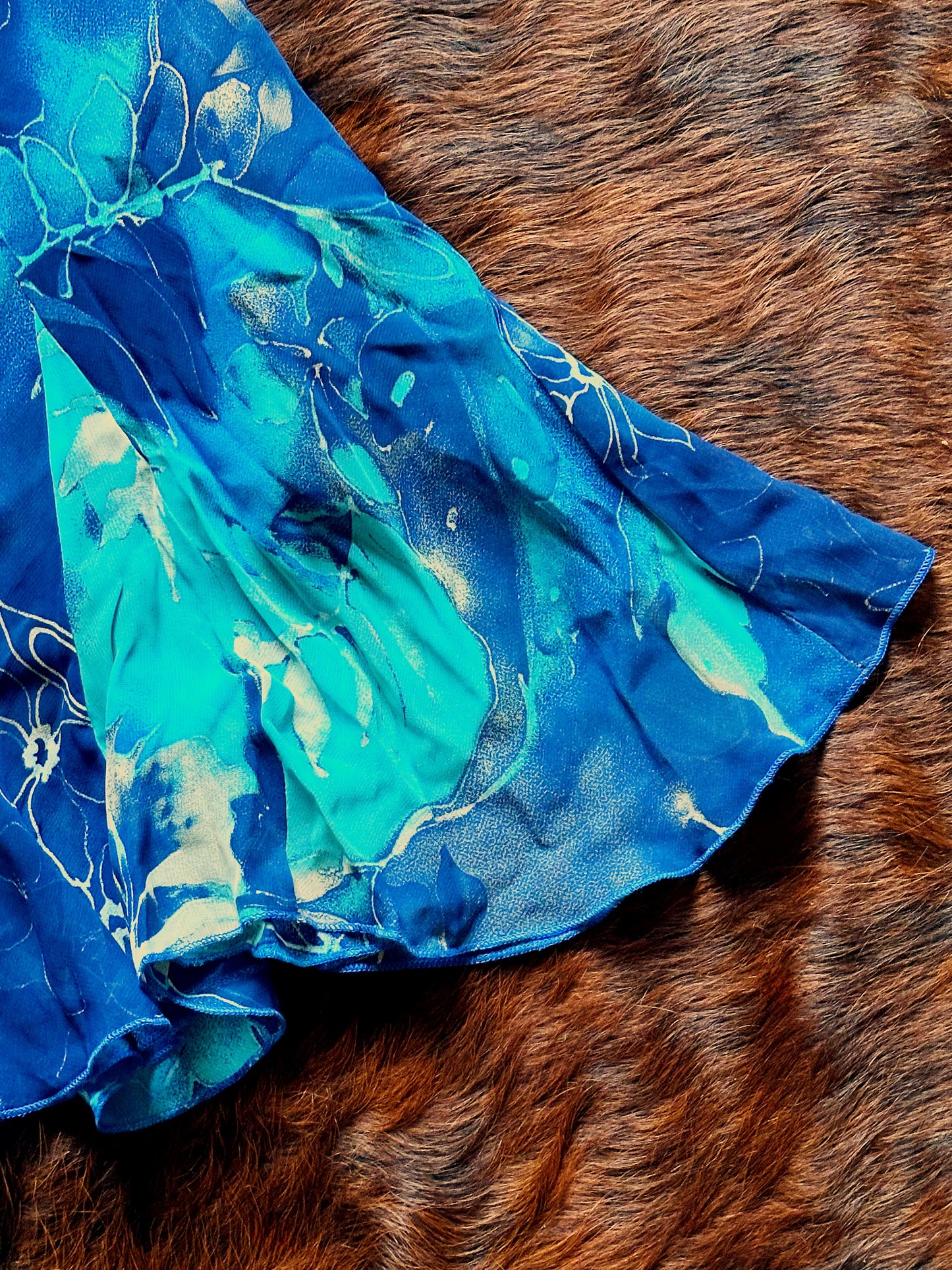 Gonna Vintage Made in Italy Blu Floreale
